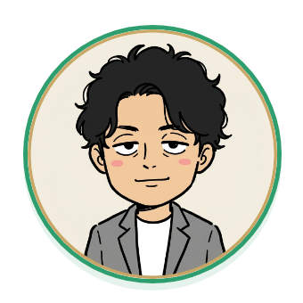 YT（書き手）のイラスト。岡山県・倉敷を拠点にAI活用支援をしている。